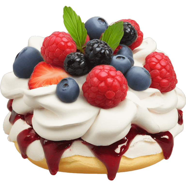 Pavlova with berries  emoji