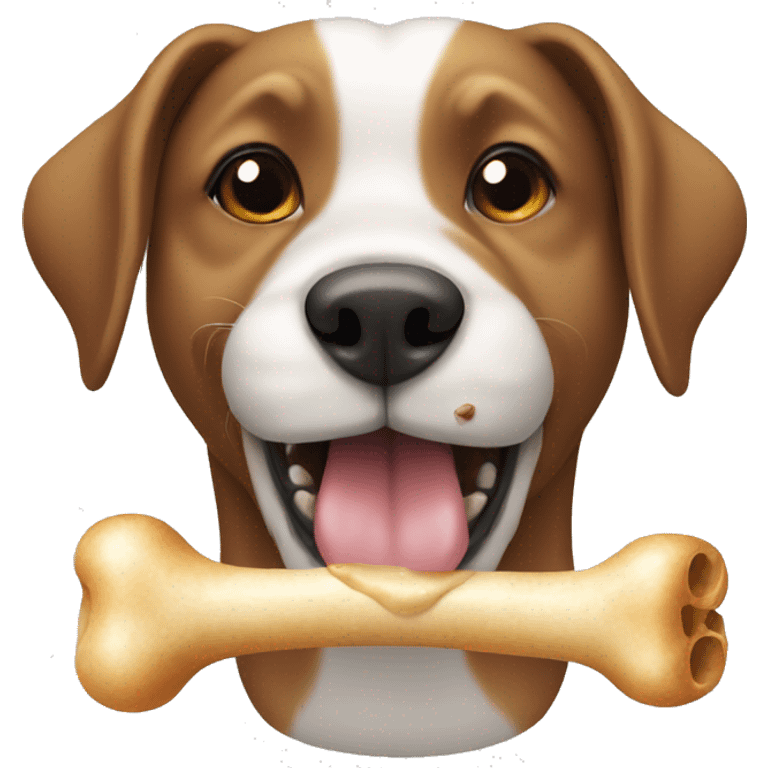 Dog eating a bone emoji