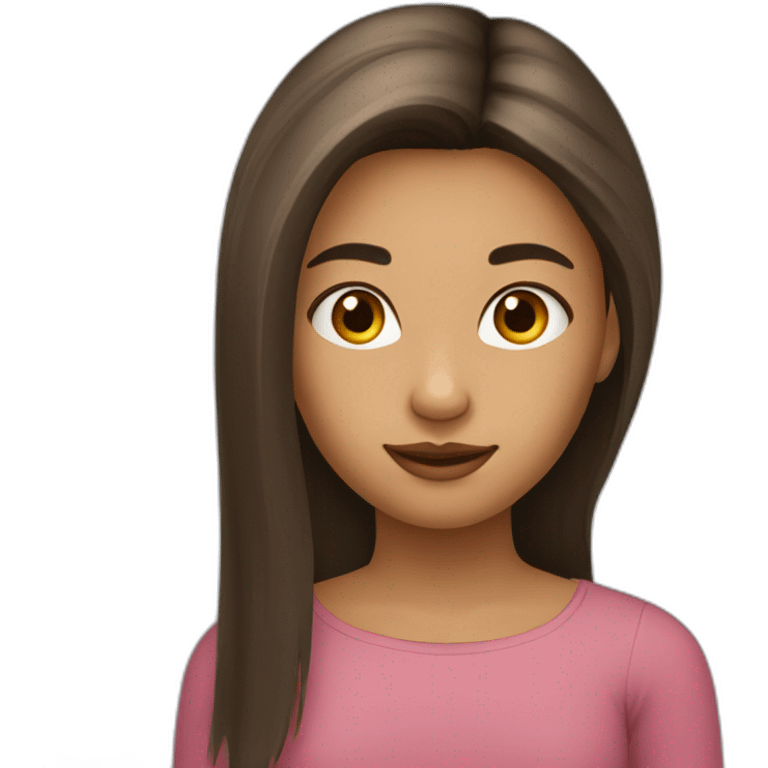 jeune fille aux cheveux longs et lisses emoji