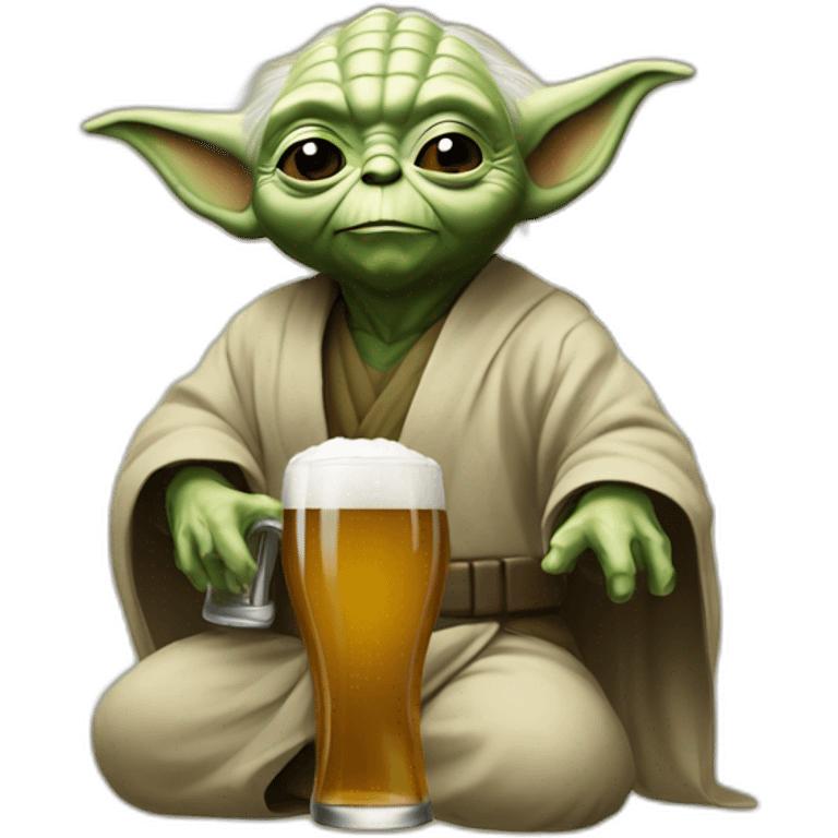 Yoda qui boit une bière emoji