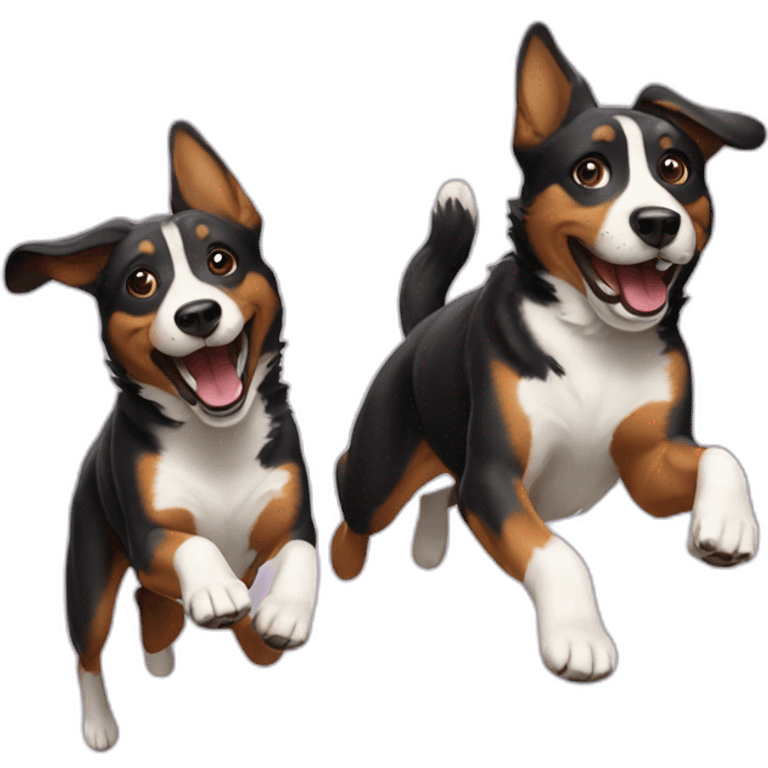 two dogs jumping emoji