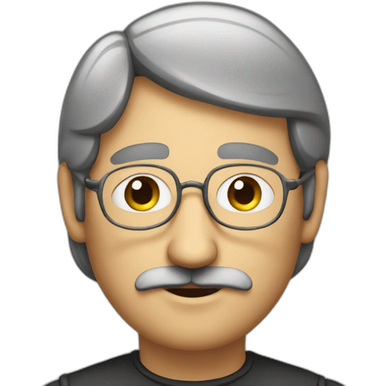 steve jobs with a mustache emoji