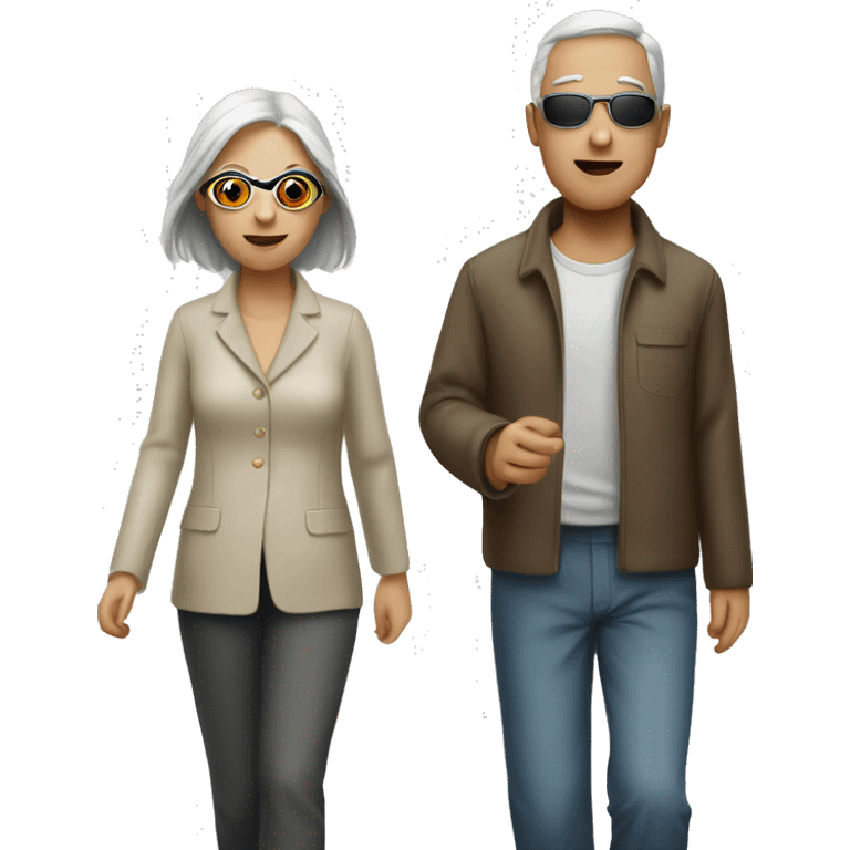 Two blind people leading each other  emoji