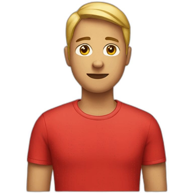 A person wearing a red t-shirt emoji