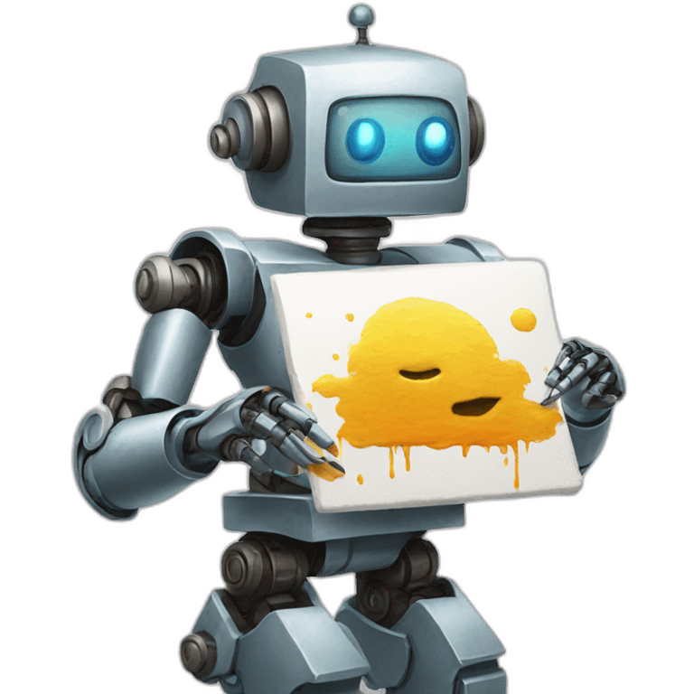 robot painting emoji