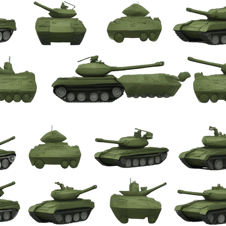 green tanks and other war equipment emoji