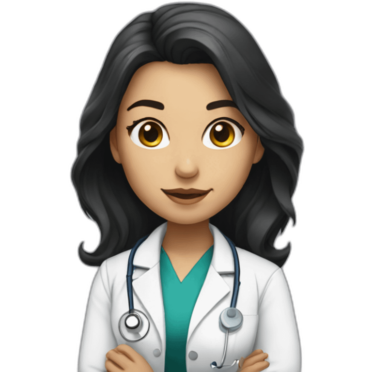 doctor girl with dark hair who is crouching emoji