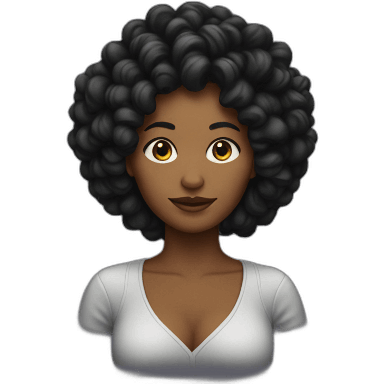 Mujer de rizos negros emoji