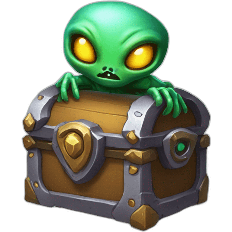 alien corrupted chest futuristic roguelike rpg style inspired by hearthstone emoji