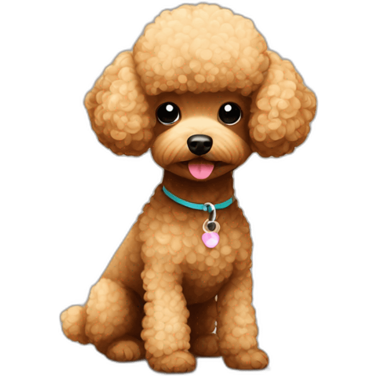 Blonde toy poodle with dark brown toy poodles emoji