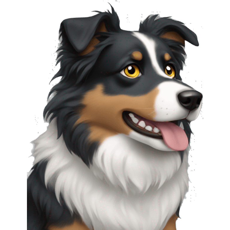 Moon with Small black australian shepherd dog emoji