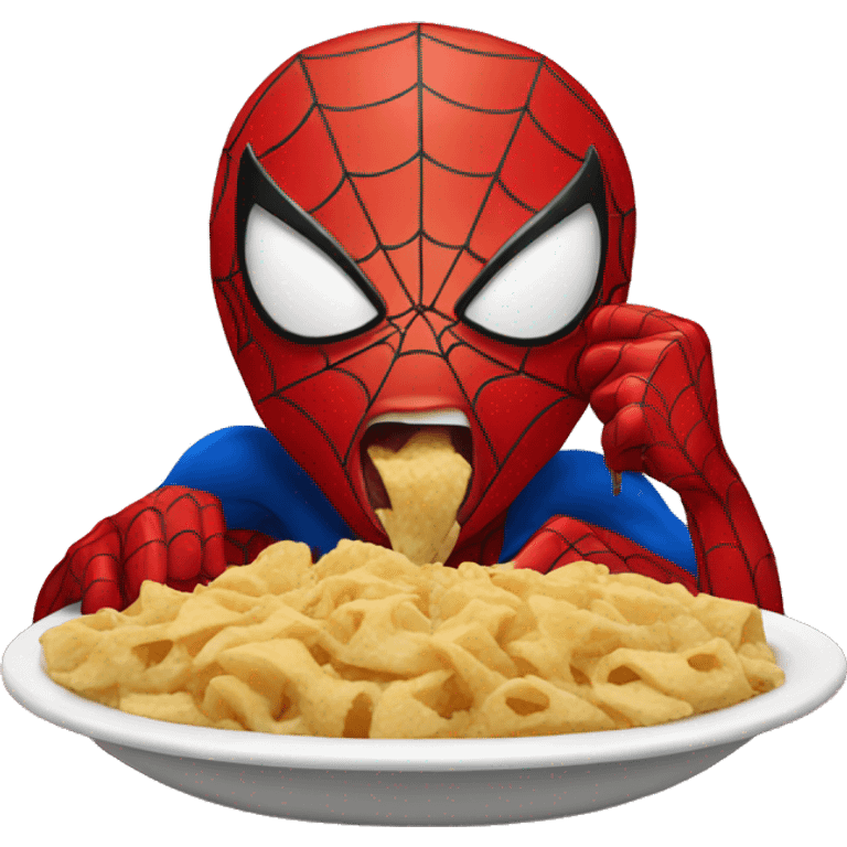 Spiderman eating  emoji