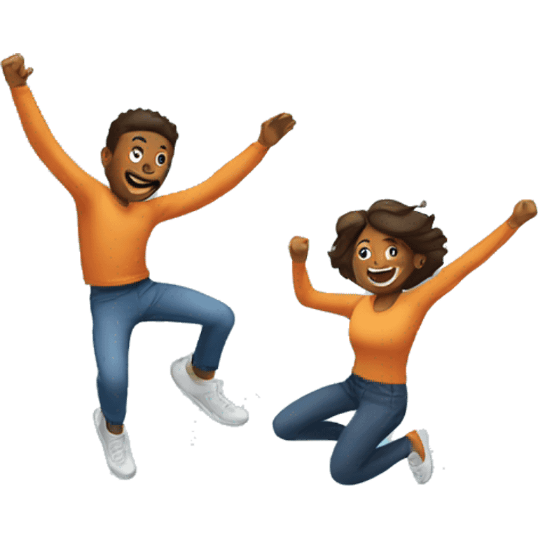 Couple jumping in a trampoline  emoji