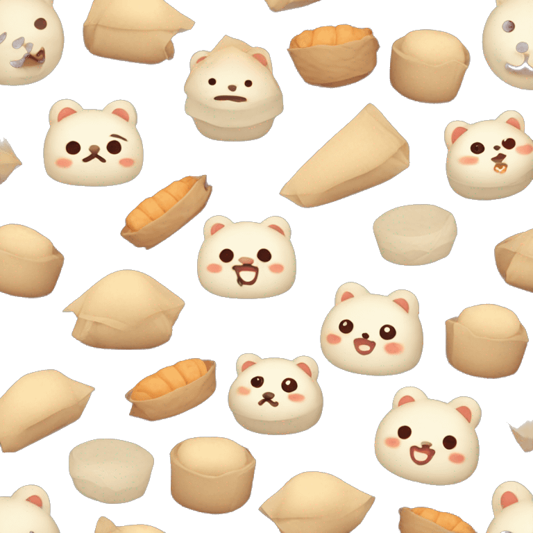 Dim sum with cute animal emoji