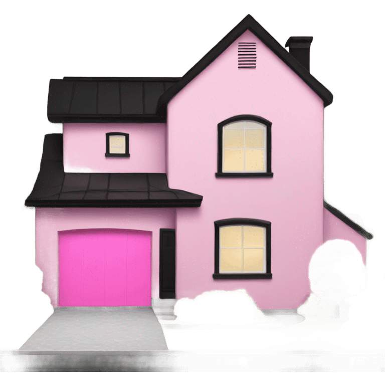 Modern pink and black house  emoji