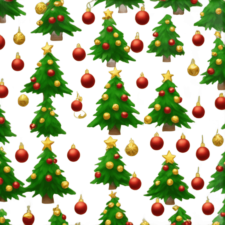 Christmas tree with red and gold ornaments  emoji