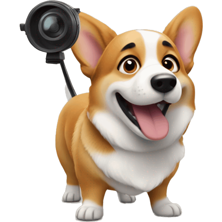 Corgi directing a movie emoji