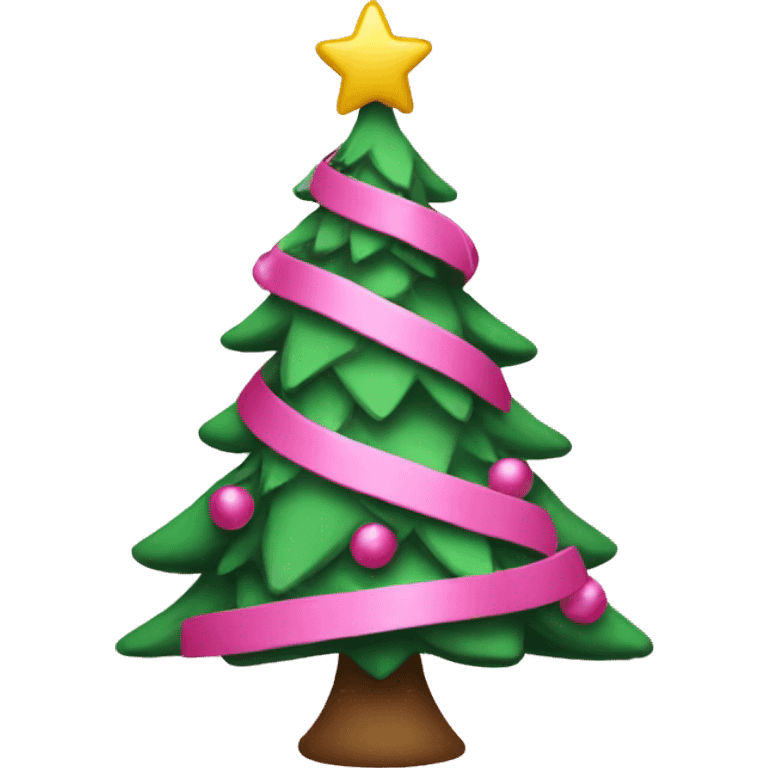 Pink Christmas tree emoji