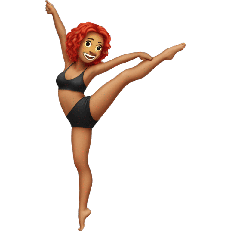 woman with red hair pole dancing emoji