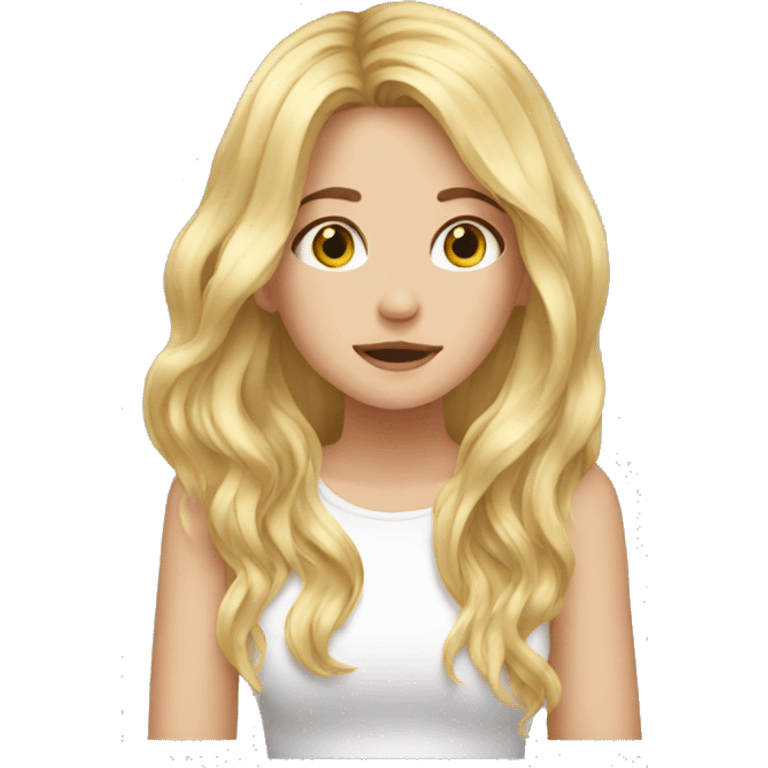 overwhelmed girl long blonde hair emoji