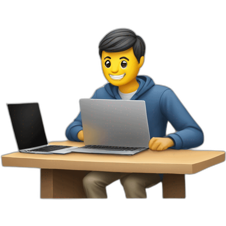 create a men with laptop on the courort emoji