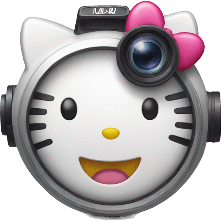 hello kitty face only holding a video camera emoji