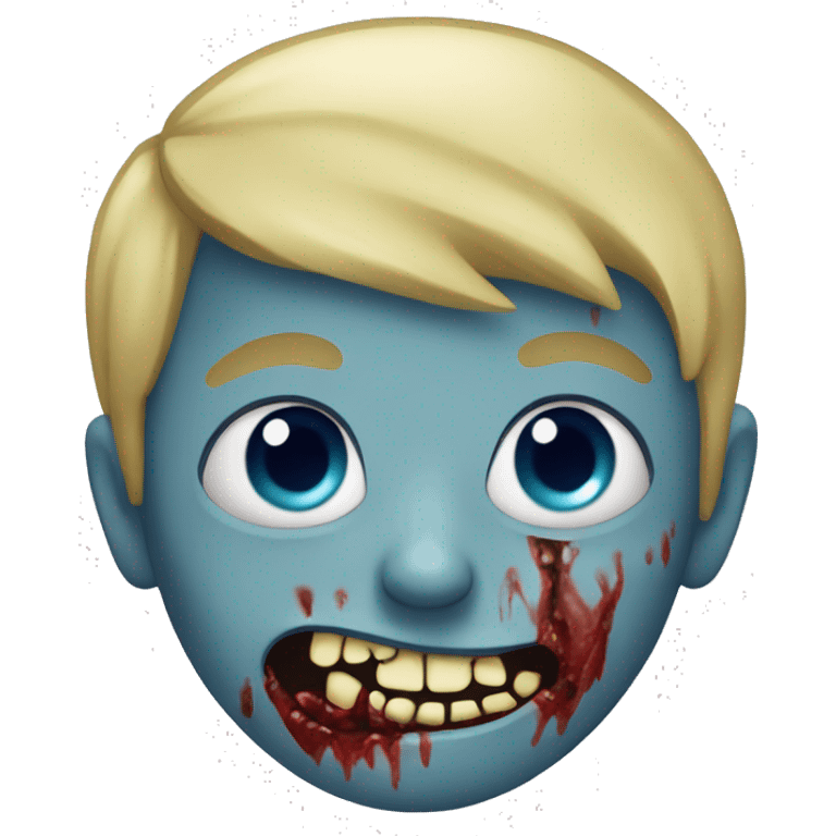 boy zombie with blonde hair and blue skin emoji