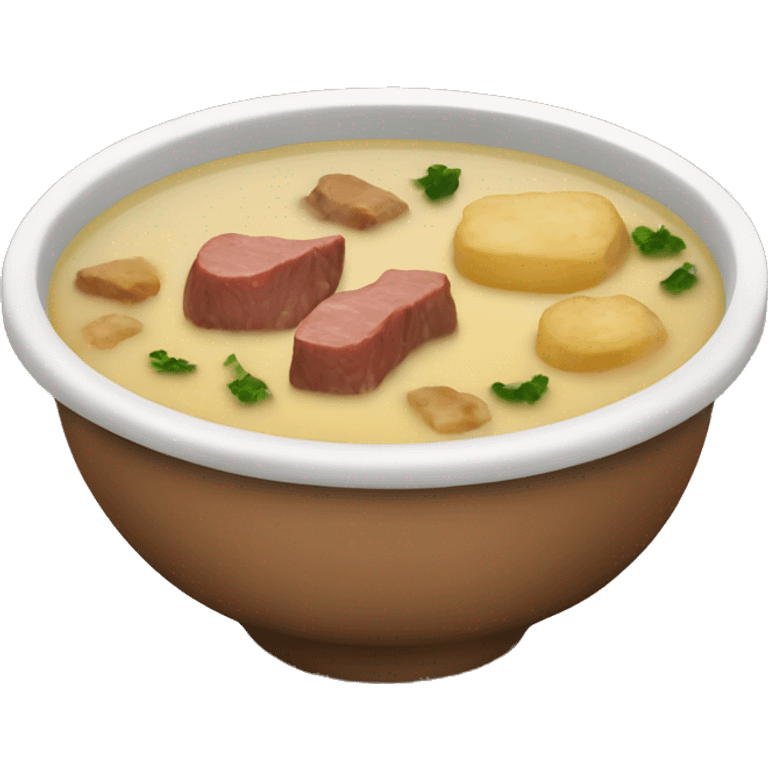 Soup with meat and potatoes  emoji