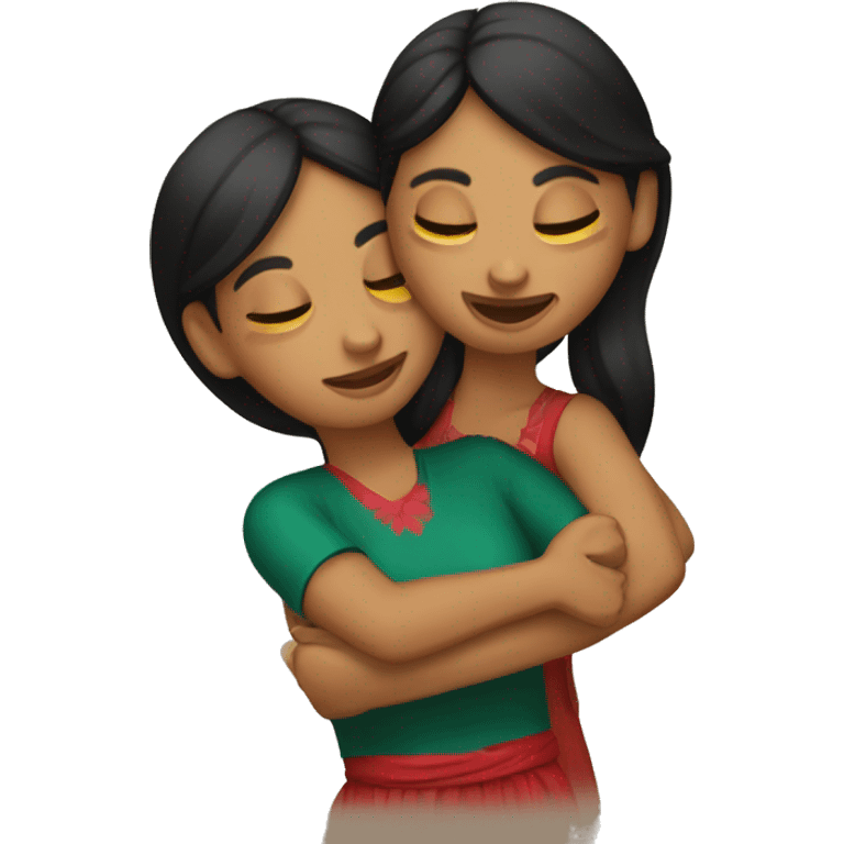 Hugging  Mexican sisters emoji