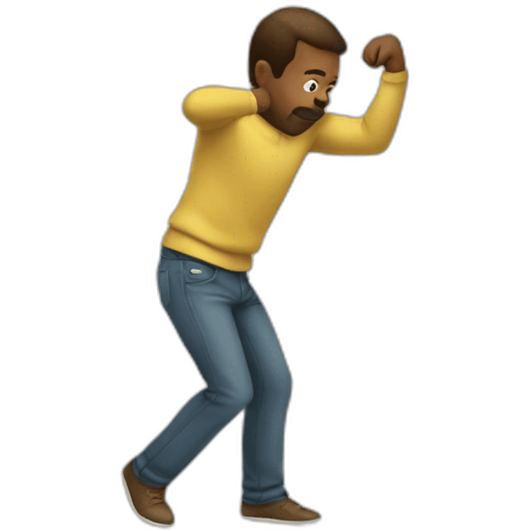 homme faisant un dab emoji