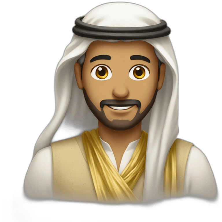 saudi man with golden scarf emoji