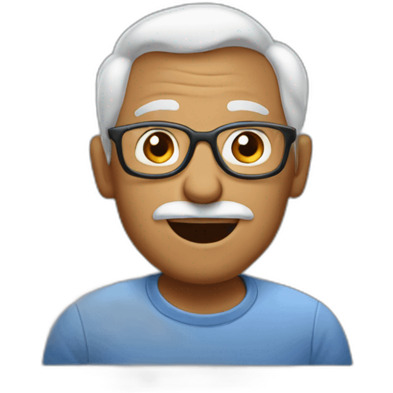 Grandpa on the macbook emoji