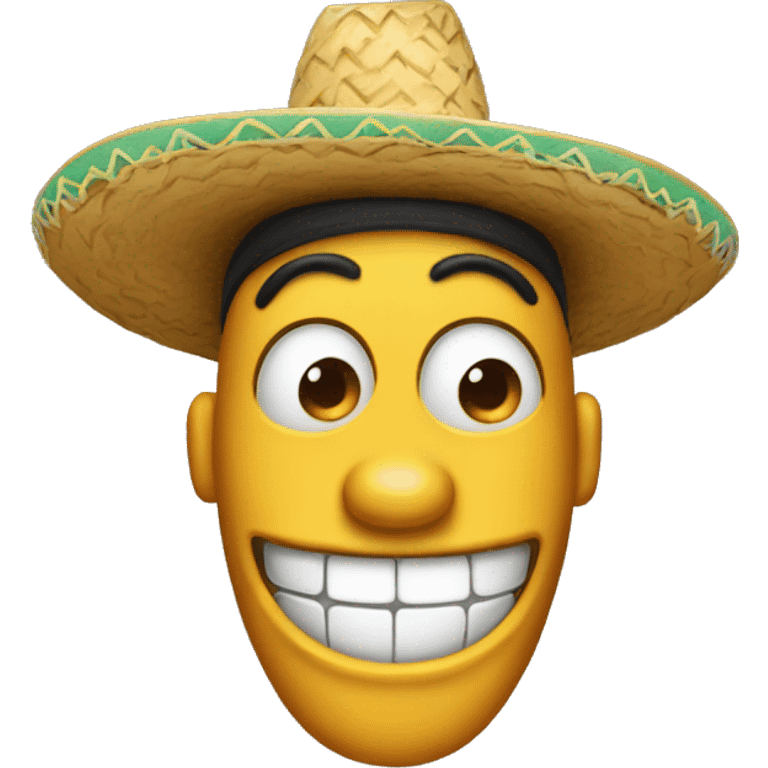 Goofy face with sombrero  emoji