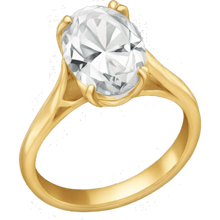 Gold oval engagement ring emoji