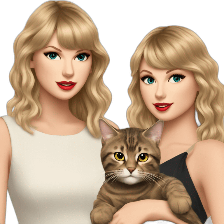 Taylor Swift with cat emoji