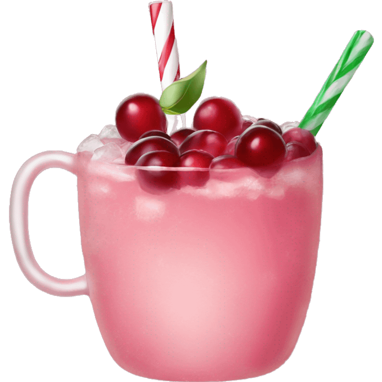 Pink Christmas cocktail mule cup cranberry emoji