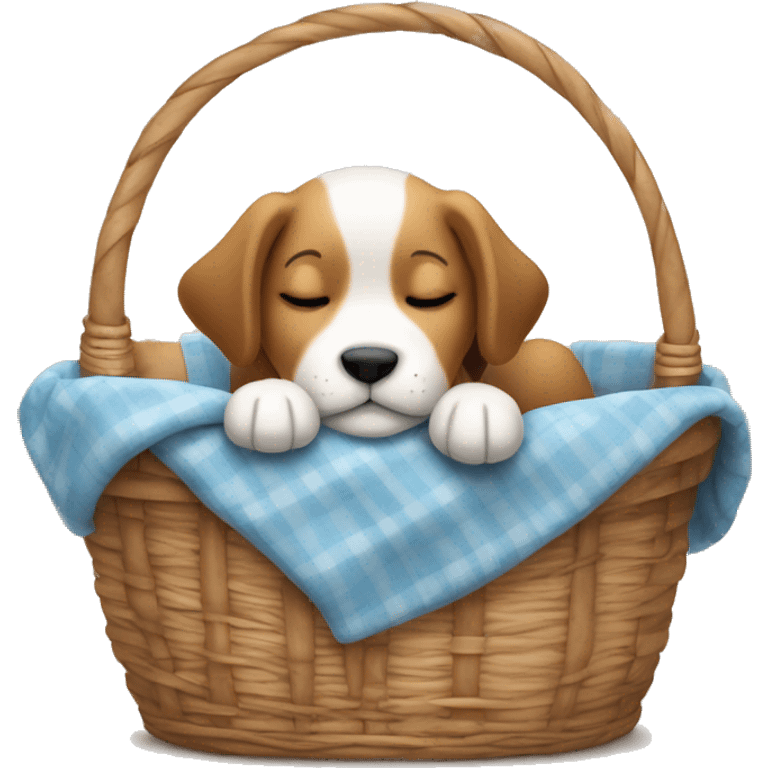 Puppy’s sleeping in a basket emoji