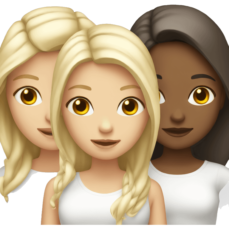 3 girls. All white. Two blondes, 1 brunette  emoji