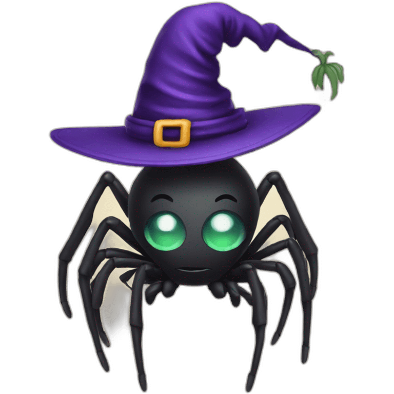 a spider dressed as a witch emoji