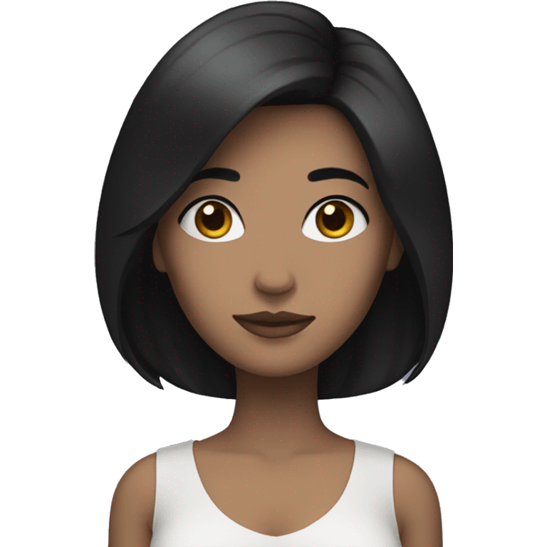 woman with black hair to shoulder,white skin emoji