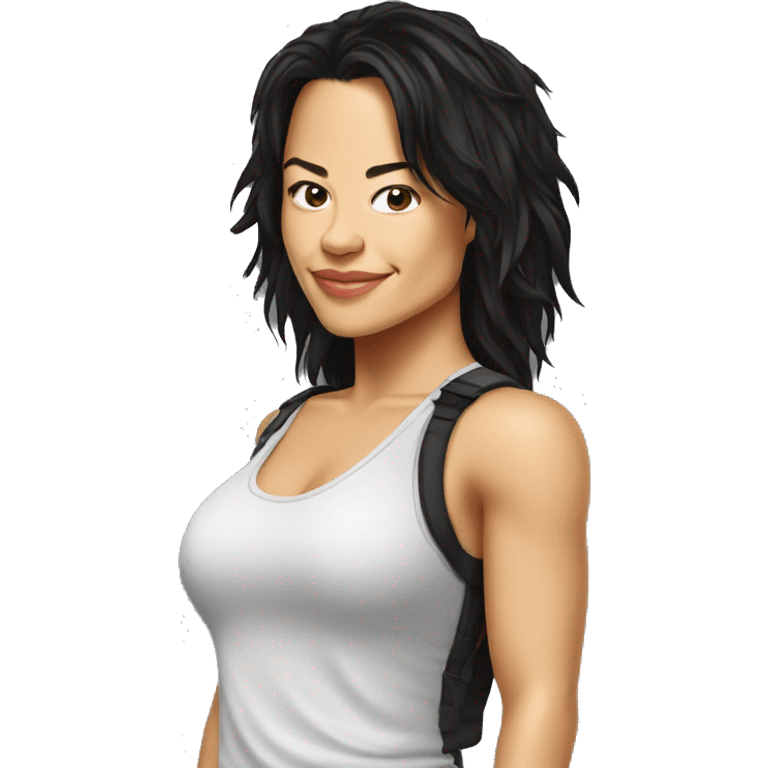 michelle rodriguez cartoon wearing tee emoji