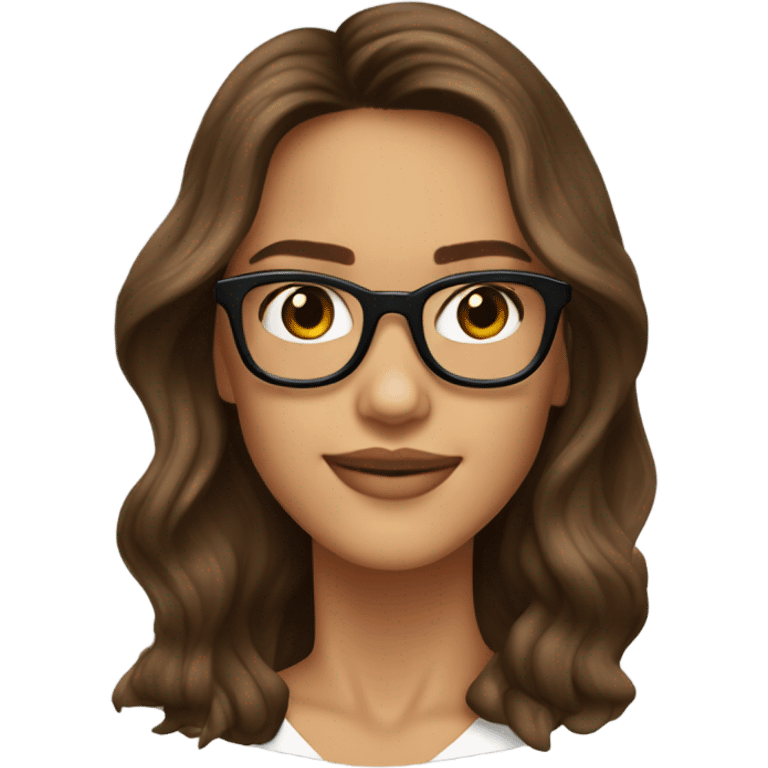 Jessica alba with glasses and brown hair  emoji