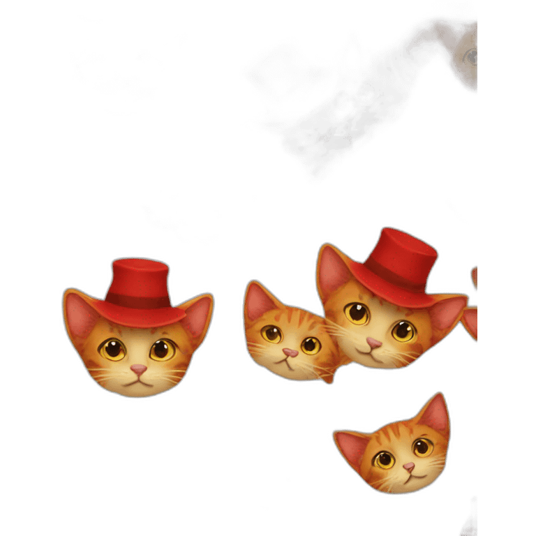 red cat in a hat emoji