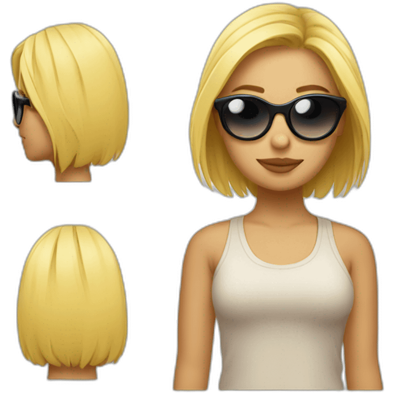 chica rubia con gafas emoji