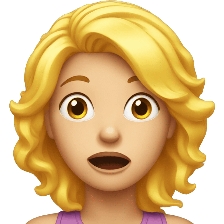 shocked mom with yellow hair emoji