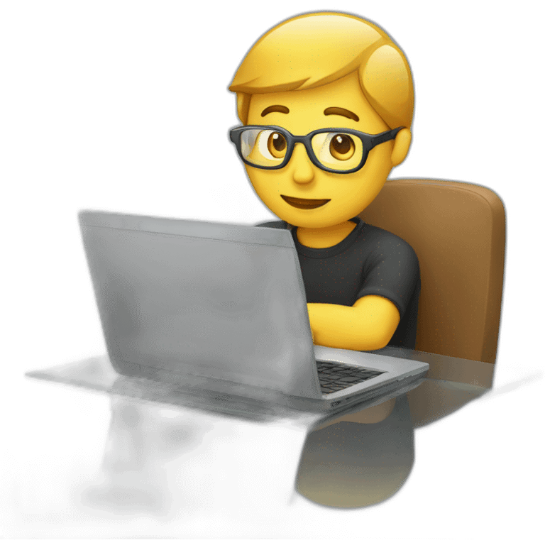 Programmer with glass, with laptop emoji