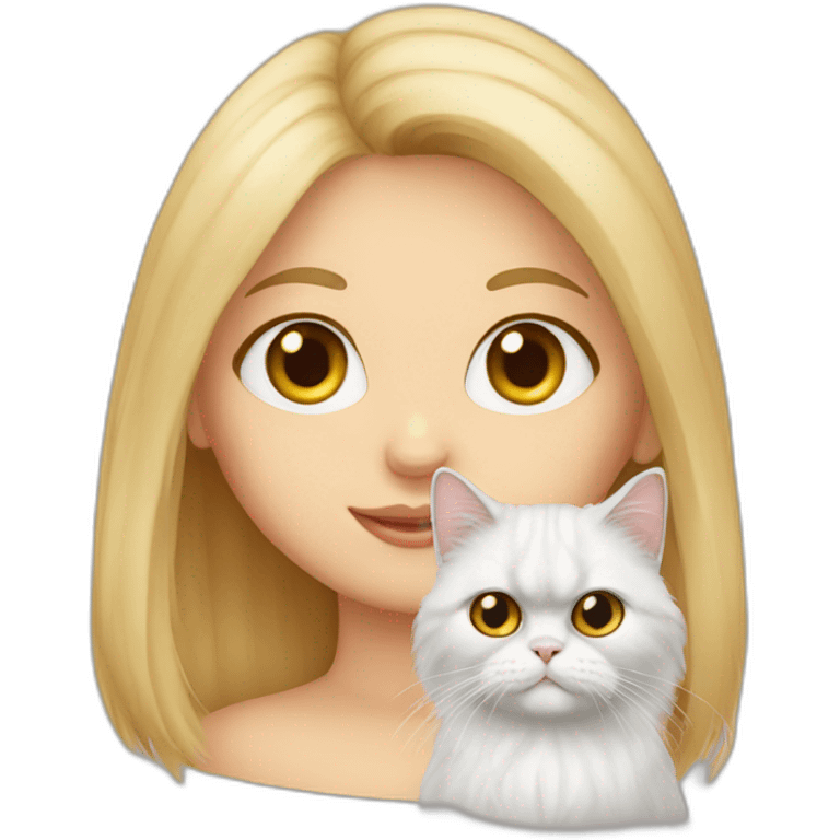 persian cat with a white girl emoji