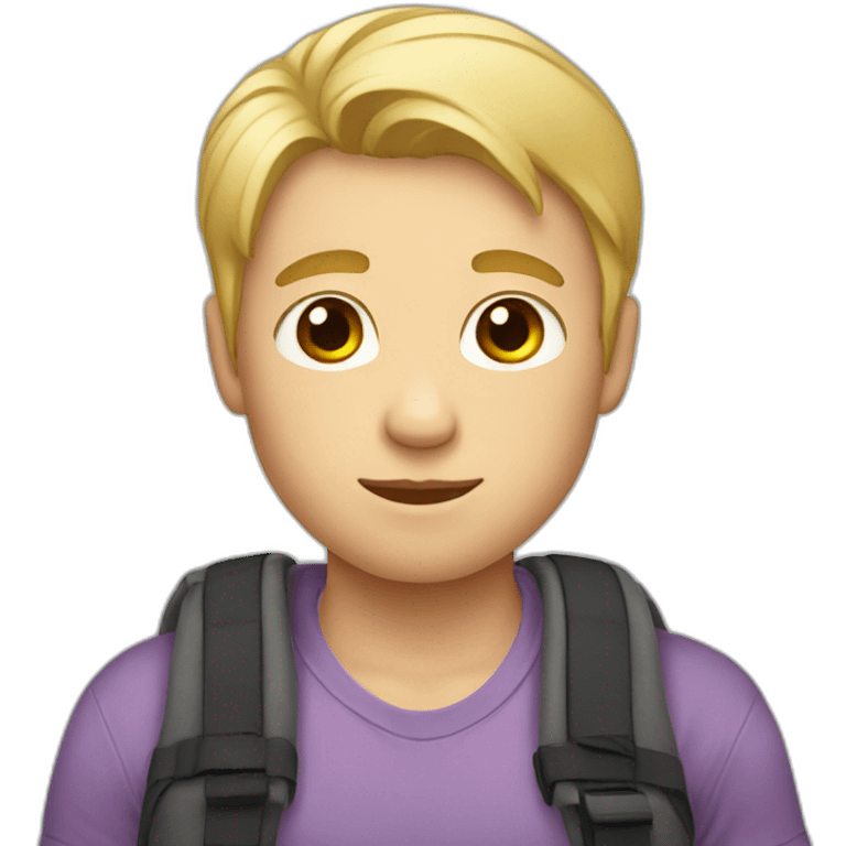 Babywearing blonde man with broad shoulders emoji