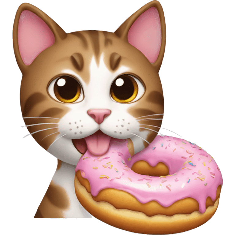 Cat eating donuts  emoji