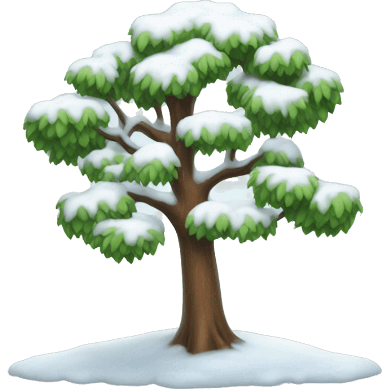 tree with snow emoji